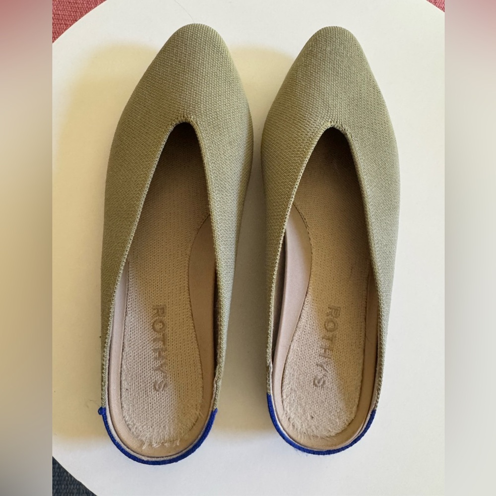 Rothy's Almond Demi Mule Cedar Green Size 9